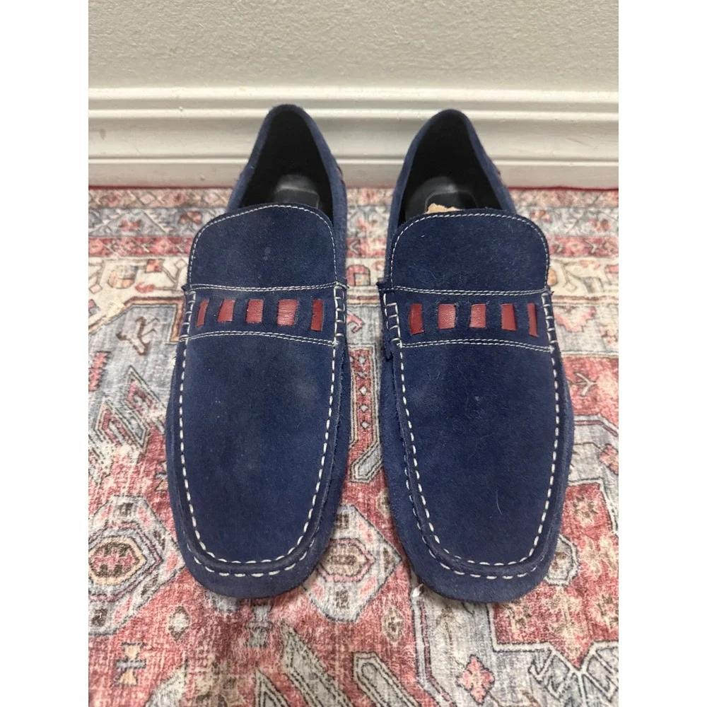 Mens Navy Suede Driving Moccasins Loafers‎ Shoes Size 12